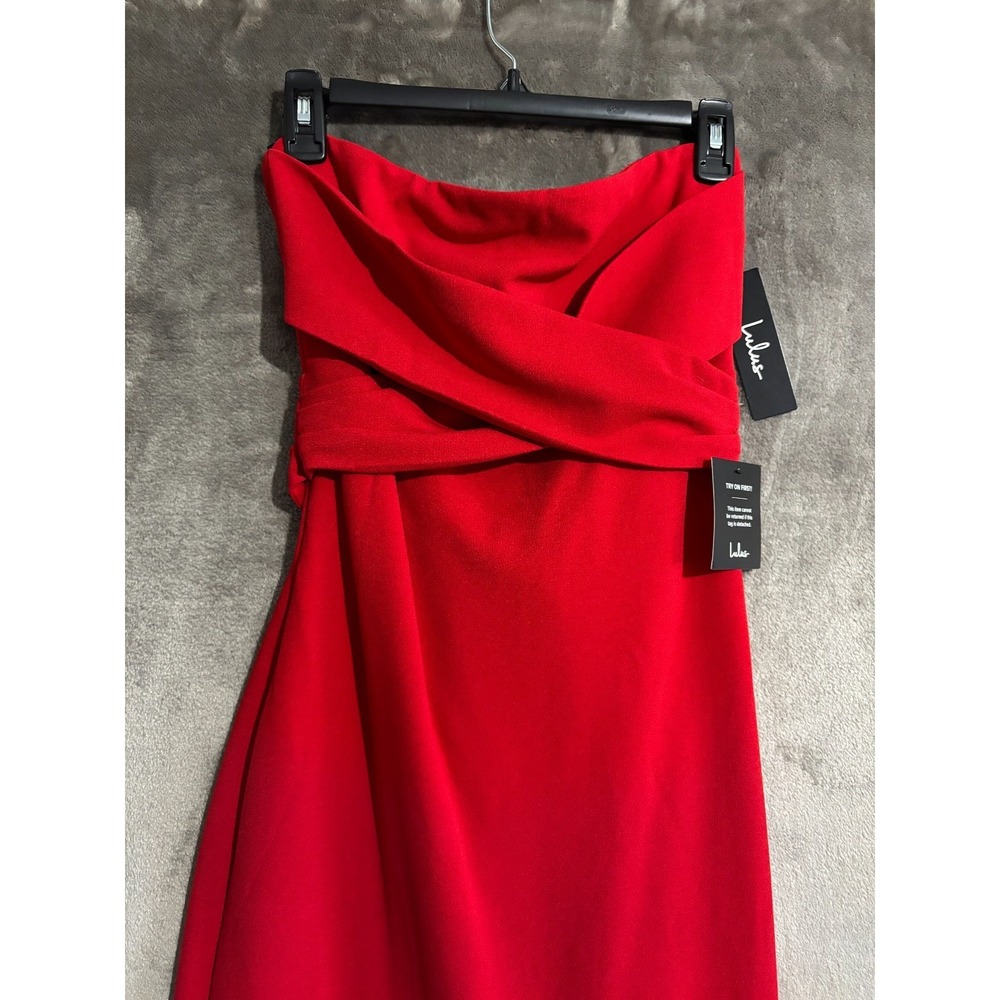 Lulus Own the Night Red Strapless Maxi Dress Women's Medium Red - Picture 7 of 16